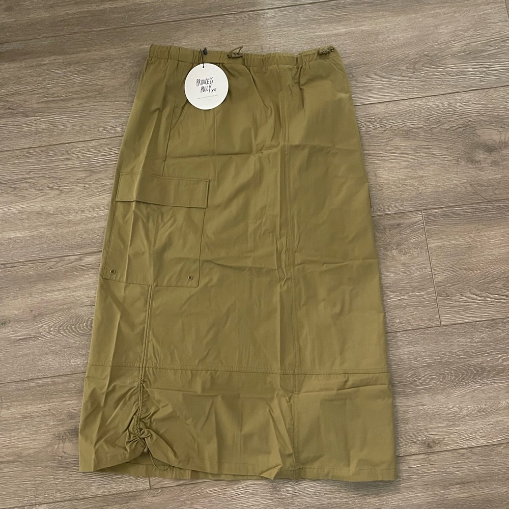 NWT Princess Polly Parachute Skirt Khaki